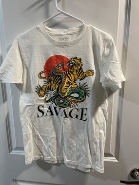 LCM International White Crewneck Tee - M Unisex Have Some Spots